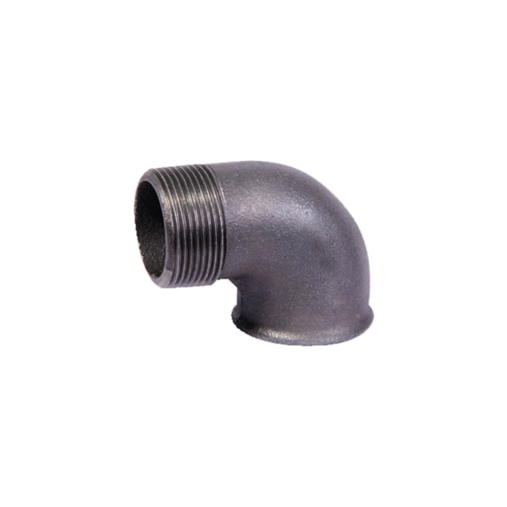 Temperguss Winkel 90° Innen+Aussengewinde schwarz