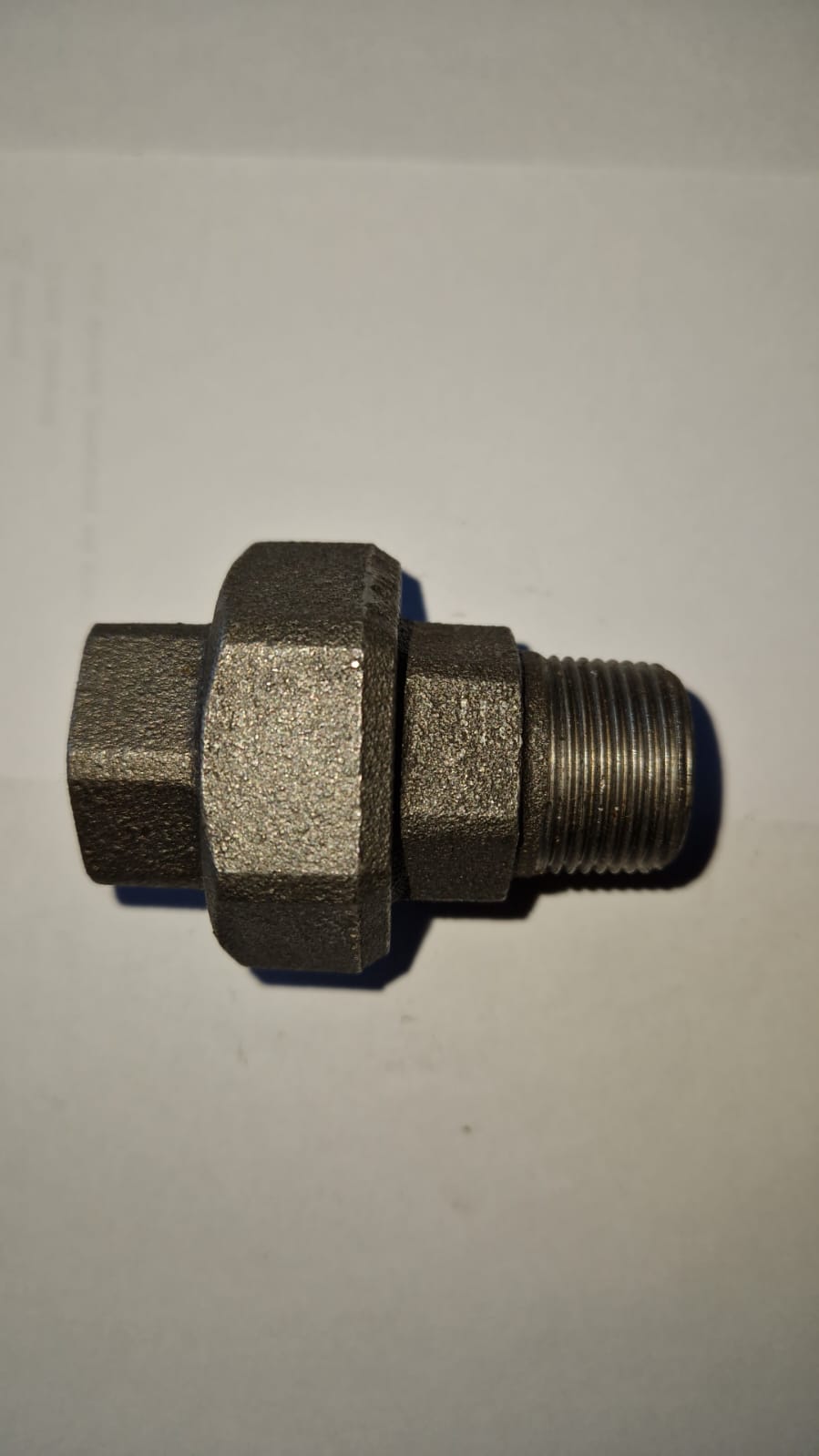 Temperguß Verschraubung Innen+Aussengewinde konisch schwarz