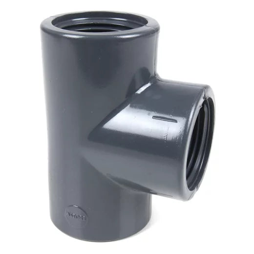 PVC+PP Fitting T-Stück 3 x Innengewinde